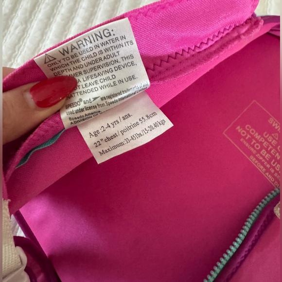 Speedo swimming vest for toddlers size 2T-4T color pink - Picture 6 of 6